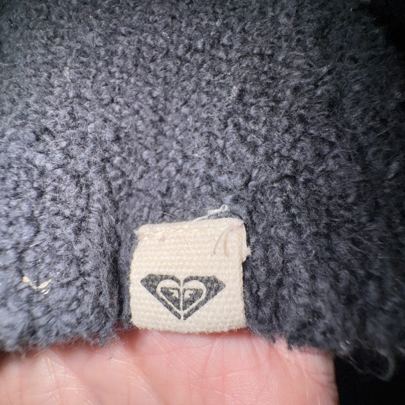 Y2K Roxy Gray Knit Hoodie Sweater Kangaroo Pocket Medium - Picture 3 of 5